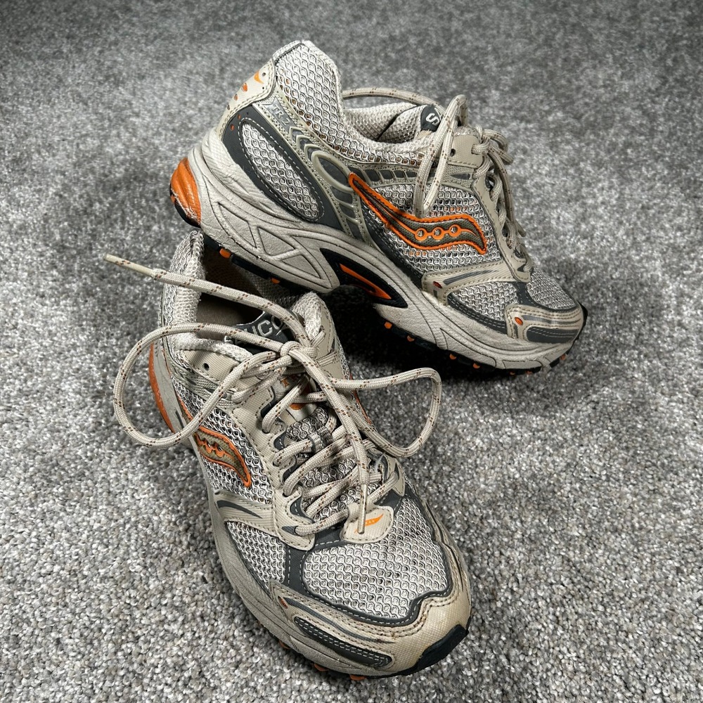 Saucony Grid TR2 Trail Running Shoes Tan Grey Orange 1927-3 Womens 6 - Picture 5 of 8
